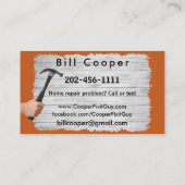  Visitekaartje voor thuisreparatie van Handyman (Achterkant)