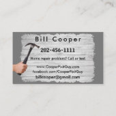  Visitekaartje voor thuisreparatie van Handyman (Achterkant)