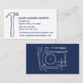 visitekaartje voor timmerwerk en houtwerkers (Voorkant / Achterkant)