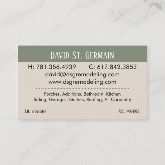 Visitekaartje voor tweezijdig verwijderen (Achterkant)