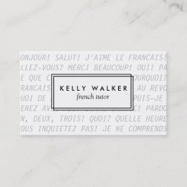Visitekaartje voor typografie in de Franse taal