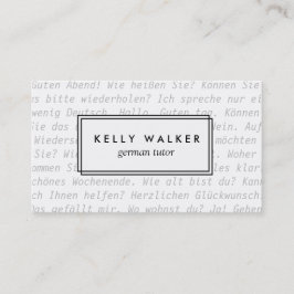 Visitekaartje voor typografie van de Duitse taal