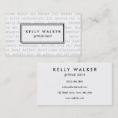 Visitekaartje voor typografie van de Duitse taal (Voorkant / Achterkant)