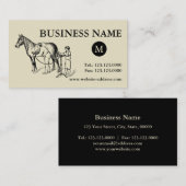 Visitekaartje voor  uitknipmonogram paard (Voorkant / Achterkant)