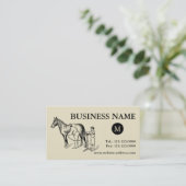 Visitekaartje voor  uitknipmonogram paard (Staand voorkant)
