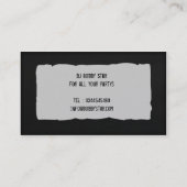 visitekaartje voor unieke dj-initialen luidspreker (Achterkant)