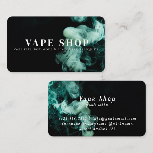 Visitekaartje voor Vape-shop (Voorkant / Achterkant)