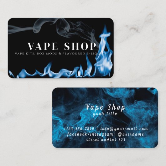 Visitekaartje voor Vape-shop (Voorkant / Achterkant)