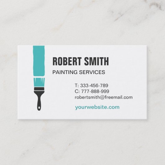 Visitekaartje voor verfpenselen en verfsporen verv (Voorkant)