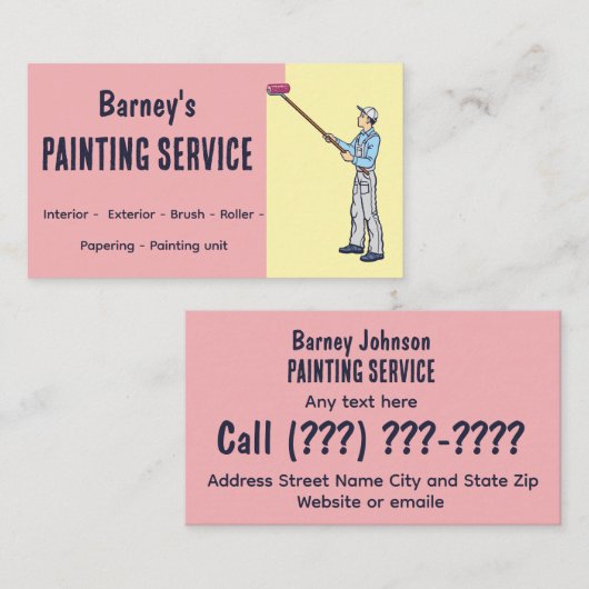 Visitekaartje voor verfservice (Voorkant / Achterkant)