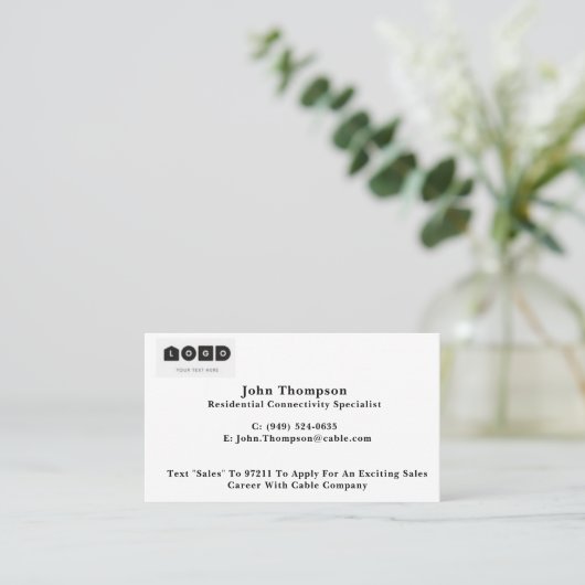 Visitekaartje voor verkoop van deur naar deur contactkaartje (Staand voorkant)