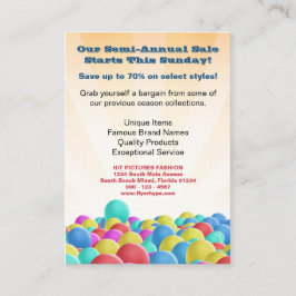 Visitekaartje voor verkoop van handmatige ballonne