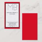 Visitekaartje voor verticaal zwart-wit grensmonogr (Voorkant / Achterkant)