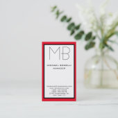 Visitekaartje voor verticaal zwart-wit grensmonogr (Staand voorkant)