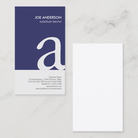 Visitekaartje voor vervanging van het oude monogra (Voorkant / Achterkant)