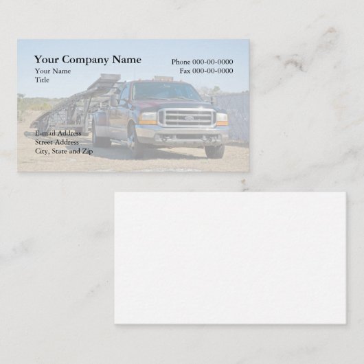 Visitekaartje voor vervoer (Voorkant / Achterkant)