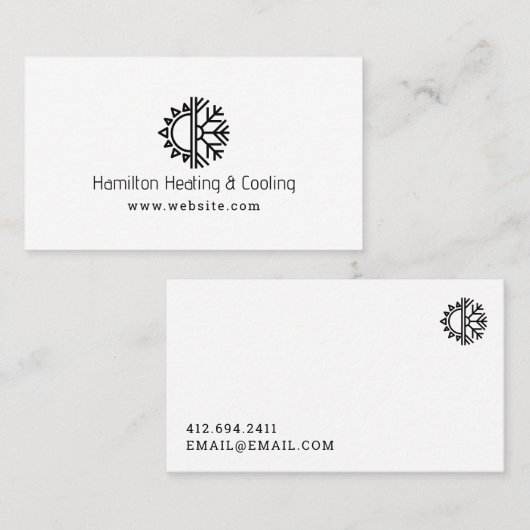 Visitekaartje voor verwarming en koeling (Voorkant / Achterkant)