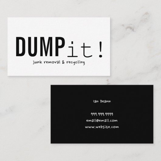 Visitekaartje voor verwijdering van metaal bij rec (Voorkant / Achterkant)