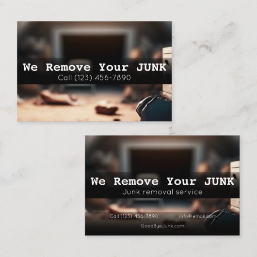 Visitekaartje voor verwijdering van residentiële j (Voorkant / Achterkant)