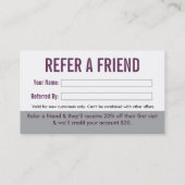 Visitekaartje voor verwijzing salon (Achterkant)