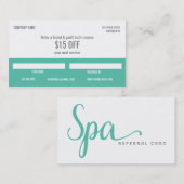 Visitekaartje voor verwijzing van spa (Voorkant / Achterkant)