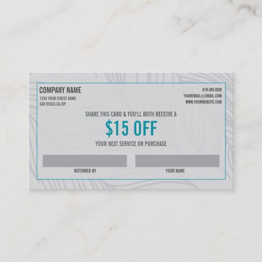 Visitekaartje voor verwijzing van spa (Voorkant)