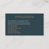 Visitekaartje voor verzekering (Achterkant)