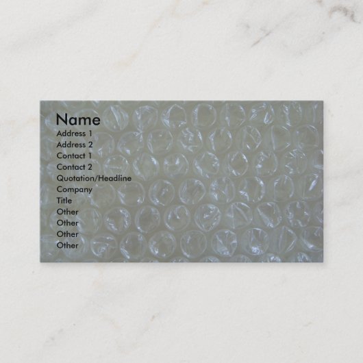 Visitekaartje voor verzending in bubbelverpakking (Voorkant)