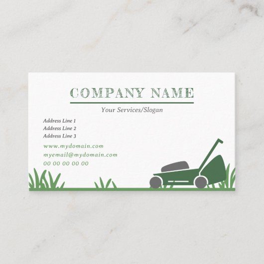 Visitekaartje voor verzorging en tuinbouw (Voorkant)