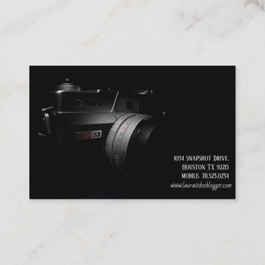 Visitekaartje voor videoblogger (Achterkant)