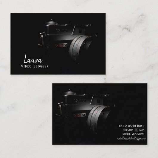 Visitekaartje voor videoblogger (Voorkant / Achterkant)