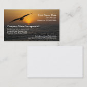 Visitekaartje voor vliegende vogelzonsondergang (Voorkant / Achterkant)