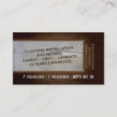 Visitekaartje voor vloerbedekking - Hout en textie (Achterkant)