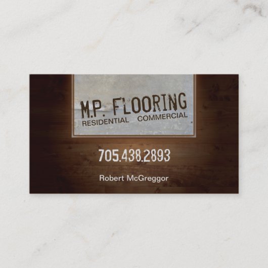 Visitekaartje voor vloerbedekking - Hout en textie (Voorkant)