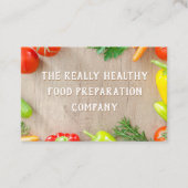 Visitekaartje voor voedselbereiding. (Voorkant)