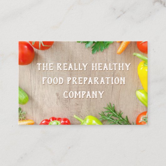 Visitekaartje voor voedselbereiding. (Voorkant)