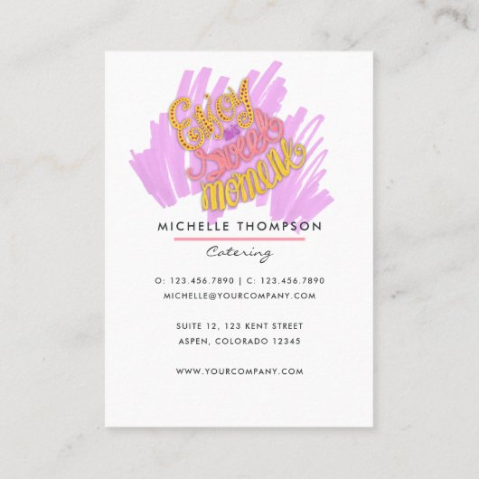 Visitekaartje voor voedselcatering (Achterkant)