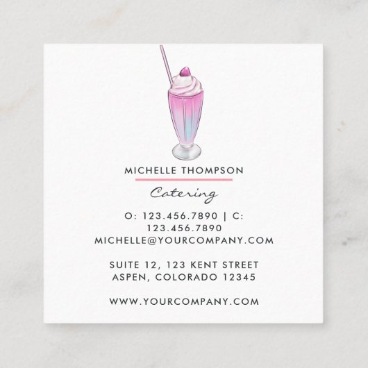 Visitekaartje voor voedselcatering (Achterkant)