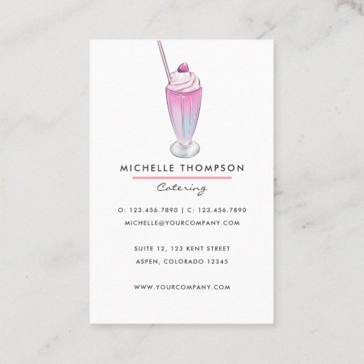 Visitekaartje voor voedselcatering (Achterkant)