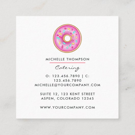 Visitekaartje voor voedselcatering (Achterkant)