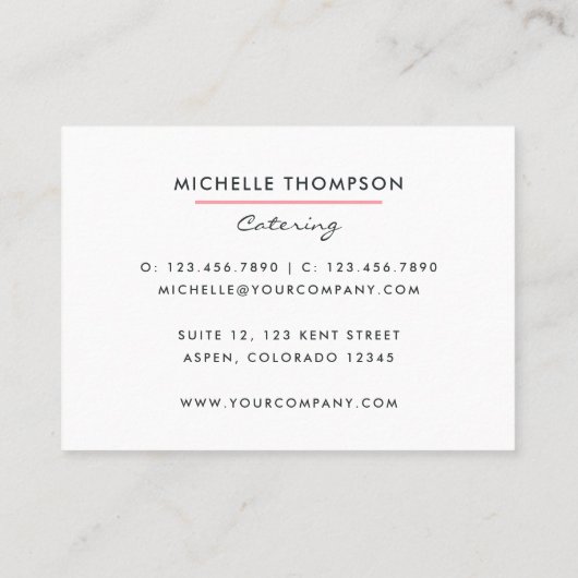 Visitekaartje voor voedselcatering (Achterkant)