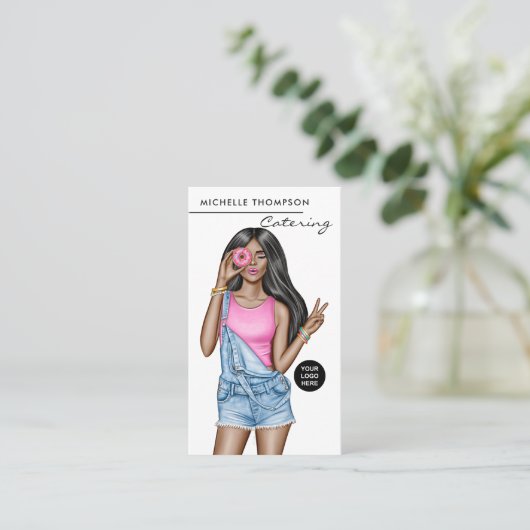 Visitekaartje voor voedselcatering (Staand voorkant)