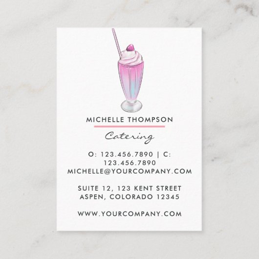 Visitekaartje voor voedselcatering (Achterkant)