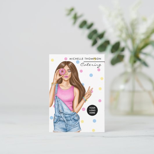 Visitekaartje voor voedselcatering (Staand voorkant)