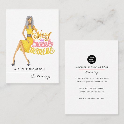 Visitekaartje voor voedselcateringbedrijf (Voorkant / Achterkant)