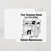 Visitekaartje voor voertuigonderhoud feestdagenkaart (Voorkant / Achterkant)