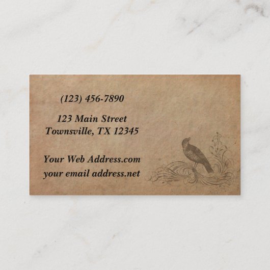  Visitekaartje voor vogels en scrollen (Achterkant)