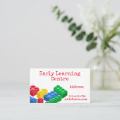 Visitekaartje voor vroegtijdige leerbakken (Staand voorkant)