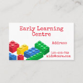 Visitekaartje voor vroegtijdige leerbakken (Voorkant)