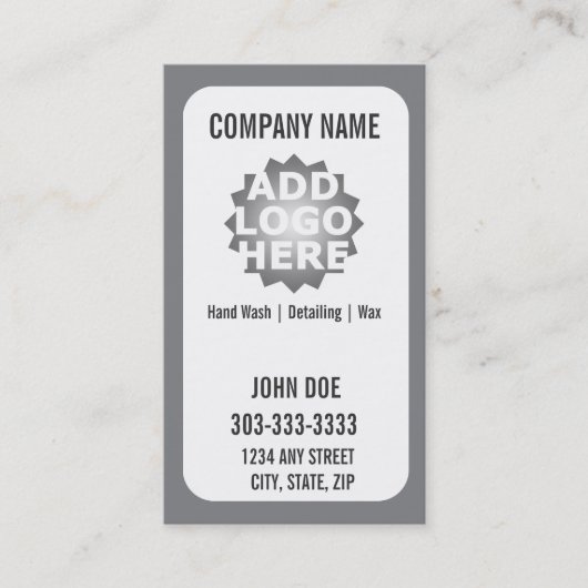 Visitekaartje voor wasloyaliteit auto's klantenkaartje (Voorkant)